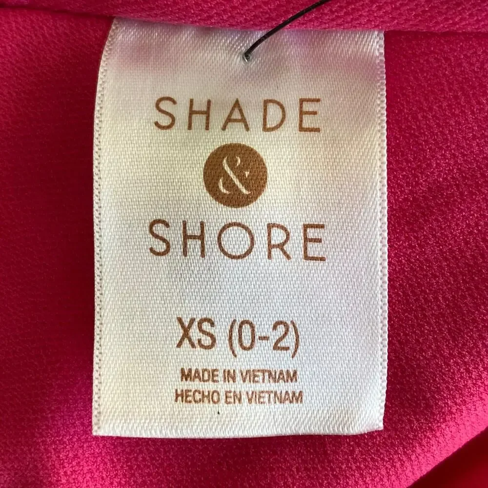 SHADE & SHORE NWOT One Piece Swimsuit High Leg Medium Coverage Pink Size XS
